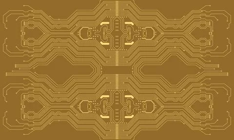Gold technology circuit diagram, vector illustration background	 イラスト素材