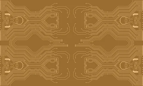 Gold technology circuit diagram, vector illustration background	 스톡 일러스트