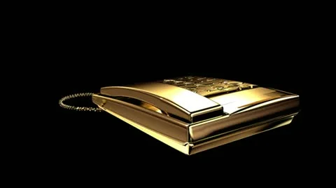 Gold telephone Stock Footage 10899428