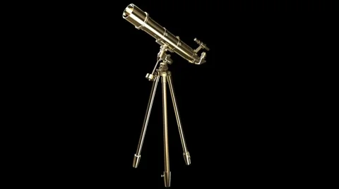 Gold telescope Stock Footage 8535756