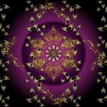 Gold template. Seamless pattern golden elements. Vector illustration. Design vin イラスト素材