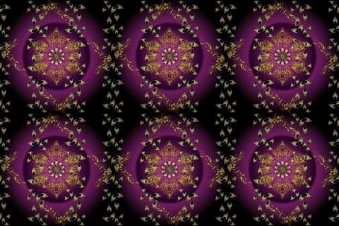 Gold template. Seamless pattern golden elements. illustration. Design vintage fo 스톡 일러스트