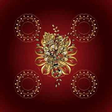 Gold template. Vector illustration. Design vintage for card, sketch, wrapping, t 스톡 일러스트
