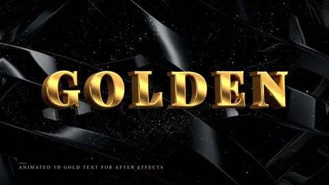 Gold Text Animation | Luxury 3D Golden Letters Typing Toolkit ~ After ...