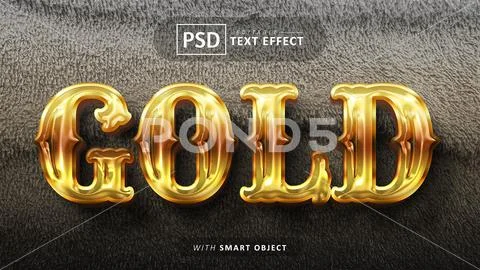 Gold text - editable 3d font effects PSDテンプレート