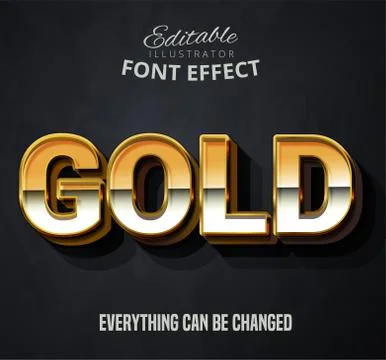 Gold text, editable font effect Stock Illustration