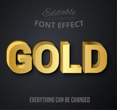 Gold text, editable font effect Stock Illustration