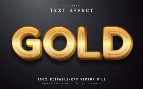 Gold text effect editable Stock Illustration