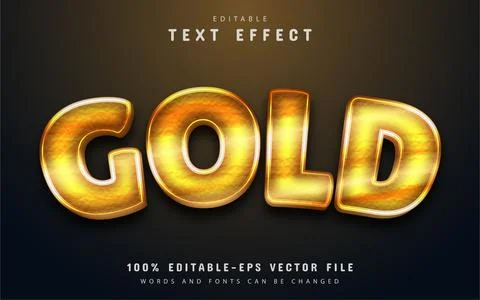 Gold text effect editable Stock Illustration