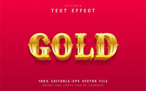 Gold text effect editable Stock Illustration
