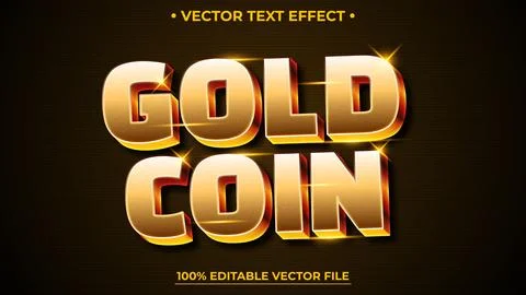Gold text effect, editable shiny golden font and text style Stock Illustration