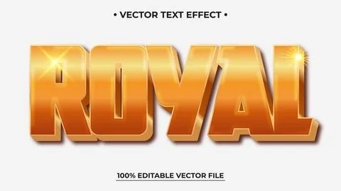 Gold Text Effect Royal Design for Vector Graphics Illustrazione stock