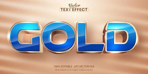 Gold text, golden style editable text effect Stock Illustration