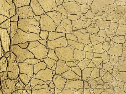 Gold texture as background or design element, swollen old paint on the wall Stock Photos
