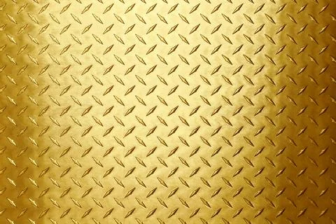 Gold texture with diamond pattern, bright metal background. Stock Photos