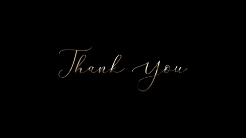 Gold Thank You script write on text animation on black background Stock-Footage 317709990