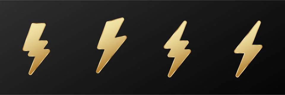 Gold thunder bolt Vector Logo Thunder Energy Flash Bolt Icon Stock Illustration