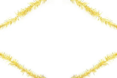 Gold tinsel frame Stock Photos