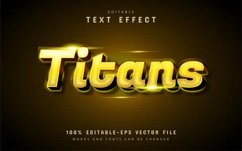 Gold titans text effect Stock Illustration