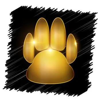 Gold trace of paw Stock Illustration