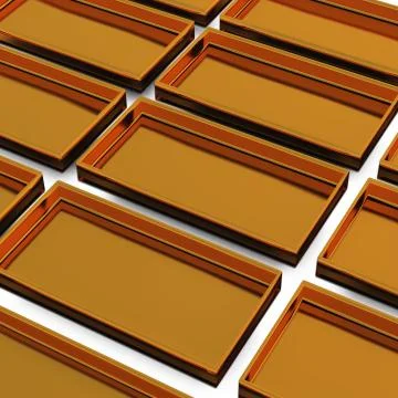 Gold tray high angle Stock Illustration