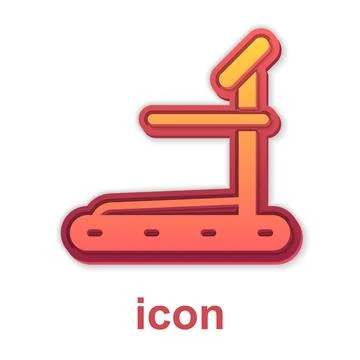 Gold Treadmill machine icon isolated on white background. Vector Stock Illustration