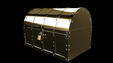 Gold treasure chest Stock Footage 8540455