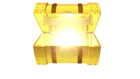 Gold Treasure Chest Opens CG animation Stock Footage 83435108