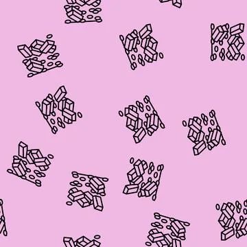 Gold treasure line seamless pattern Stock Illustration