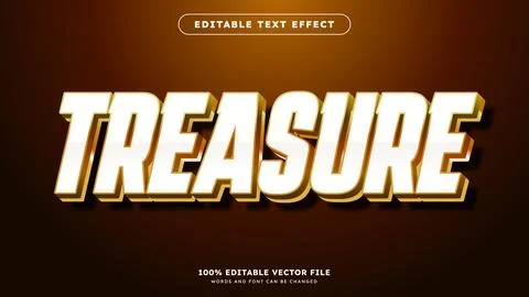 Gold Treasure text effect editable luxury fancy title text style Stock Illustration