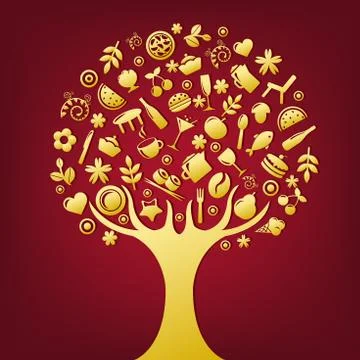 Gold tree Stock Illustration