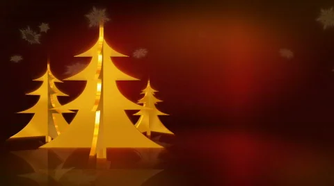 Gold Trees On Red Left Stock Footage 302236