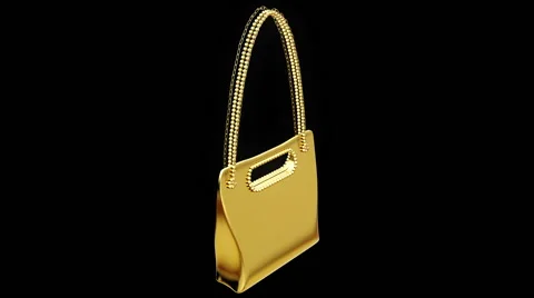 Gold trendy bag Video stock 49339569