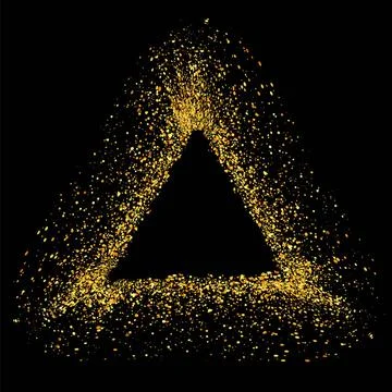 Gold Triangle Frame Gold Triangle Frame Isolated on White Background Copyr... Stock Photos
