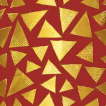 Gold triangle seamless pattern Stock Illustration