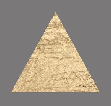 Gold triangle shape with embossed metallic texture, shiny brass foil finish, Stock Photos
