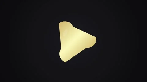 Gold Triangle Shape Rotating on Dark Background Stock Footage 339925746