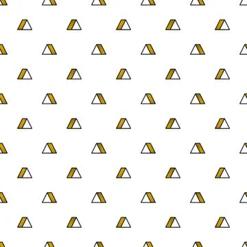 Gold triangles pattern on white background. Abstract seamless repeating patte イラスト素材