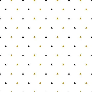 Gold triangles pattern on white background. Abstract seamless repeating patte Stock Illustration