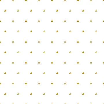 Gold triangles pattern on white background. Abstract seamless repeating patte Stock Illustration