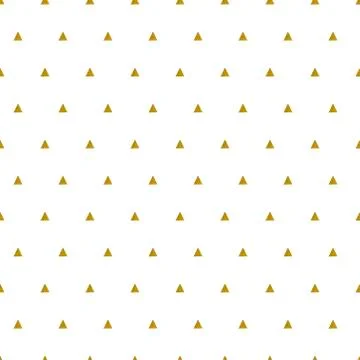 Gold triangles pattern on white background. Abstract seamless repeating pattern Stock Illustration