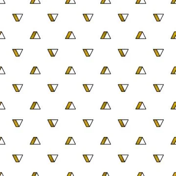 Gold triangles pattern on white background. Abstract seamless repeating pattern Illustrazione stock