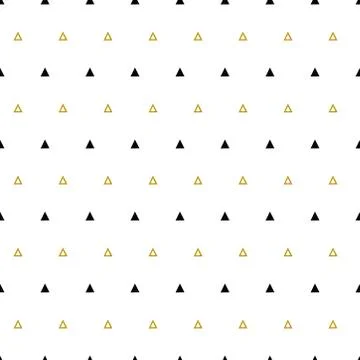 Gold triangles pattern on white background. Abstract seamless repeating pattern Illustrazione stock
