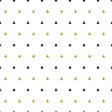 Gold triangles pattern on white background. Abstract seamless repeating pattern Stock Illustration