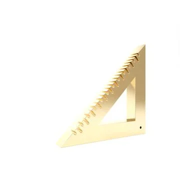 Gold Triangular ruler icon isolated on white background. Straightedge symbol. Illustrazione stock