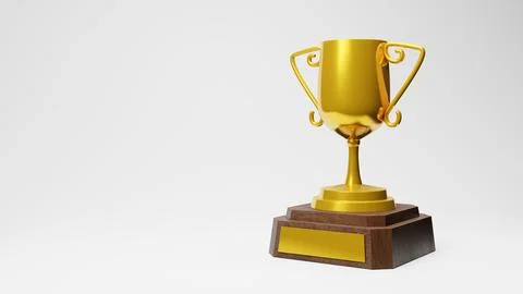 Gold Trophy Cup 3d rendering Stock Photos