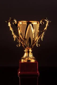 Gold trophy cup Stock Photos