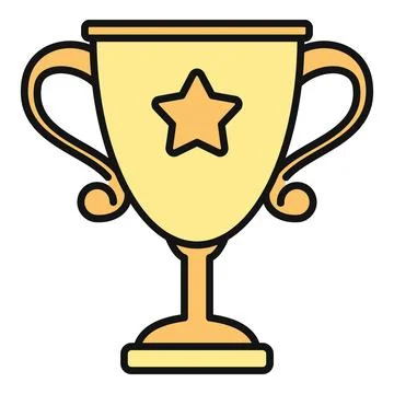 Gold trophy cup with star icon symbolizing success Stock Illustration