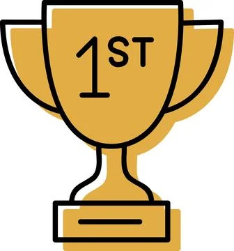 Gold Trophy Cup Winner First Place Illustration Stock Illustration