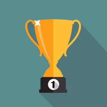 Gold Trophy Cup Winner Vector Illustration Illustrazione stock